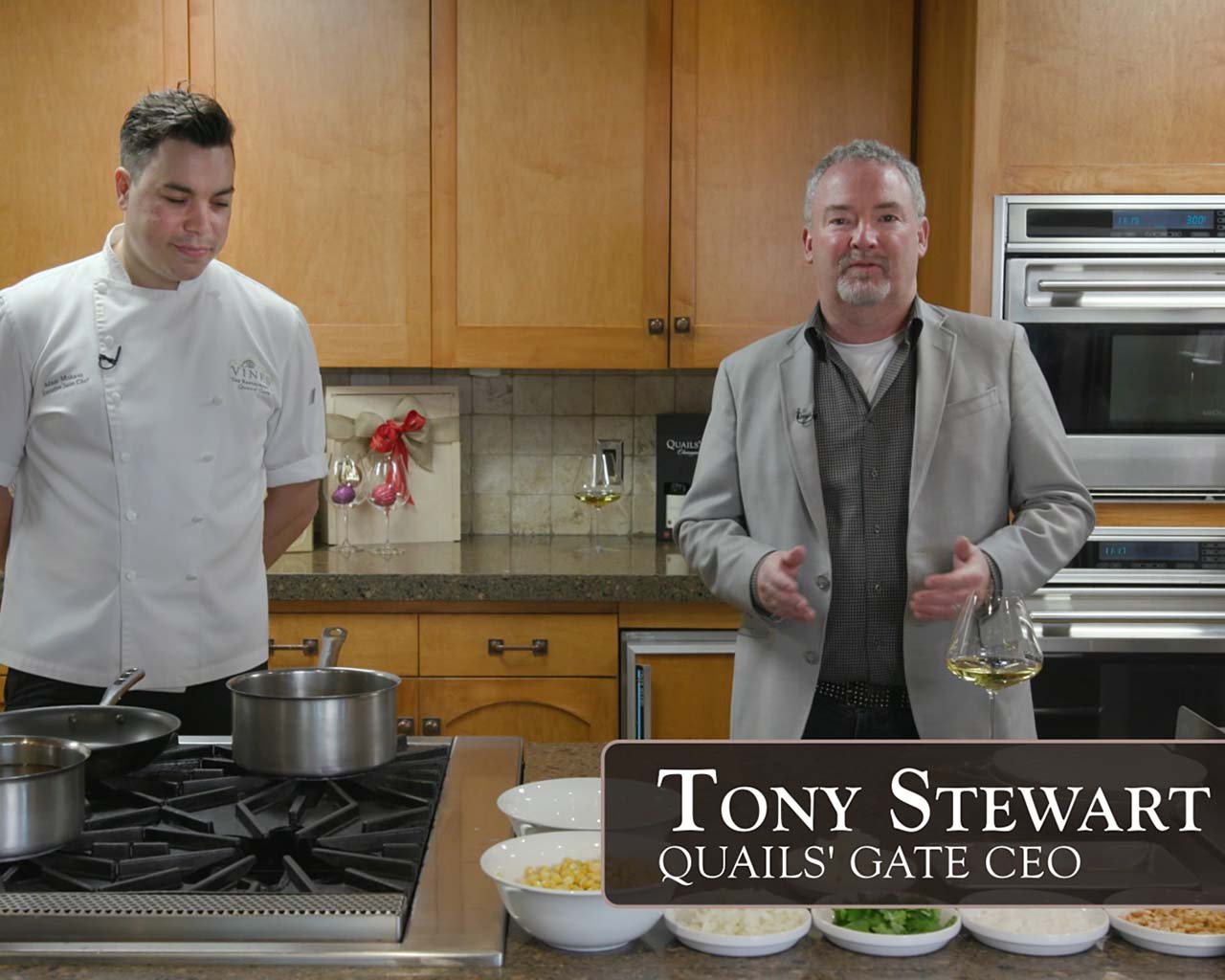 Screenshot of Quails' Gate online cooking tutorial